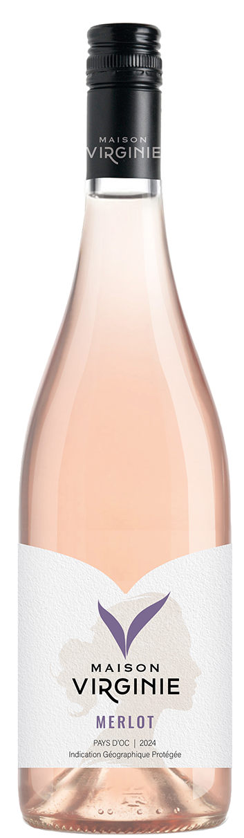 Merlot Rosé Maison Virginie wine bottle